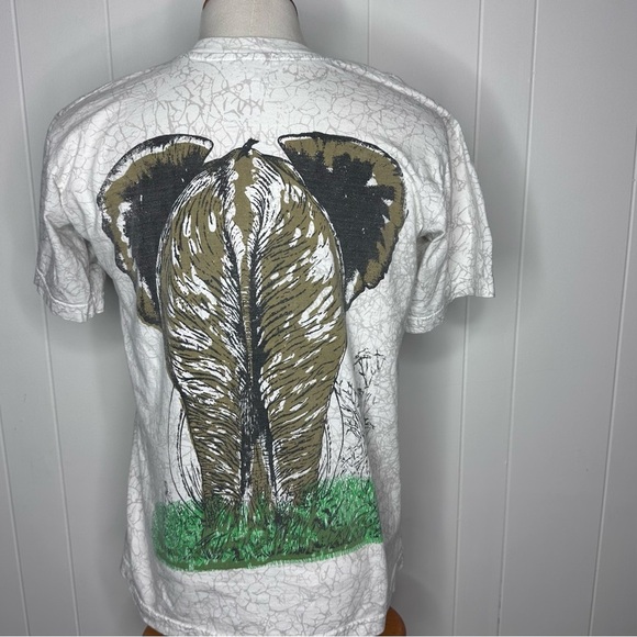 Vintage 90’s Zip It London Tanzania African Elephant T Shirt - Picture 2 of 9